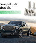 Heavy Duty Rock Solid Wheel Studs M12 By 1.5 Thread 49 Millimeter Long Steel Lug Bolts Rustproof OEM Replacement Auto Parts silver finish displayed with compatible vehicle.