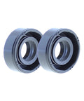 Two rotary shaft oil seals, 10x22x7, NBR double lip with garter spring, Amazon brand, front view