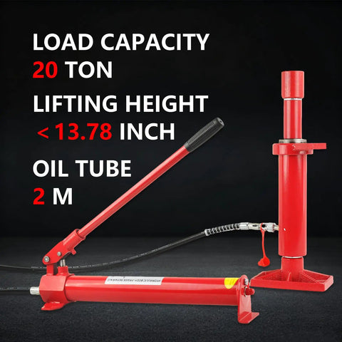 Heavy Duty 20 Ton Portable Power Hydraulic Pump Kit With 78 Inch Oil Hose And Long Handle Engineered For Auto Repair And Rigging Jobs Built Like A Tank Ready To Roll Without Any Fuss Or Friction