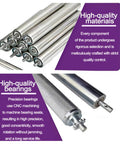 Heavy Duty Galvanized Gravity Conveyor Rollers For Warehouse Moves And Factory Runs Durable Non Powered Steel Rollers showing precision bearings.