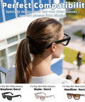 2 Pairs Eyeglass Ear Grips For Meta Smart Glasses Wayfarer Skyler Headliner Gen 2 shown on a person outside wearing sunglasses