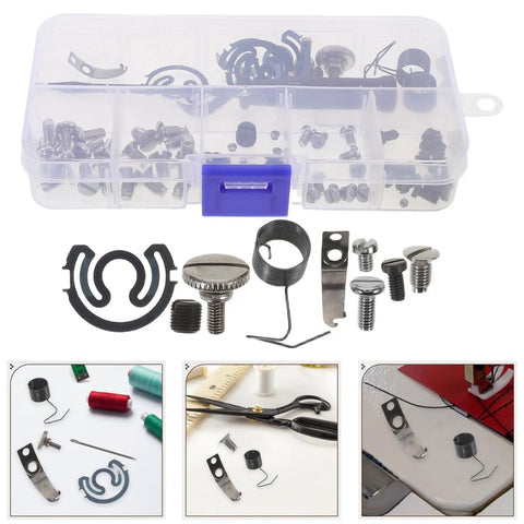 Replacement Screws And Springs Kit For Sewing Machines, High Precision Pro Grade Steel Parts For Durable, Easy DIY Assembly, Perfect For Daily Sewing And Studio Use in plastic case