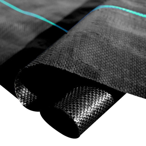 Close-up of 6x300 Ft Premium Weed Barrier Landscape Fabric Heavy Duty 2.4 Oz Woven Weed Control Fabric showing texture and weave.