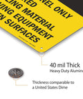 Construction Zone Warning Sign 10 By 14 Inches Heavy Duty Aluminum Plate with 40 mil thickness and pre-drilled holes.