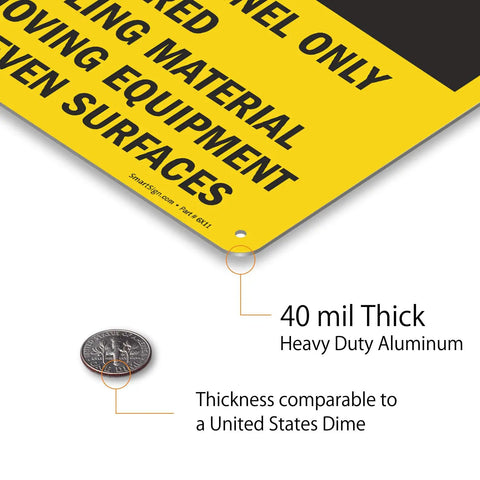 Construction Zone Warning Sign 10 By 14 Inches Heavy Duty Aluminum Plate with 40 mil thickness and pre-drilled holes.