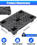 Heavy Duty Plastic Pallet Set 23.6x15.8x3.9 Inch Stackable Interlocking Storage Platform with grippy ventilated HDPE