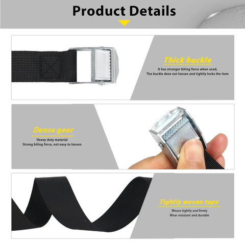 Product details showing Heavy Duty Ladder Safety Strap With Anchor Plate And Stainless Clip For Anti Slip Pole Strap On Rooftop Work, Gutter Cleaning, Solar Install, Ceiling Rack Mount, Secure DIY Or Pro Ladders.