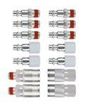 WYNNsky 14-piece 1/4'' NPT air fittings set with quick-connect couplers and plugs, chrome-plated metal
