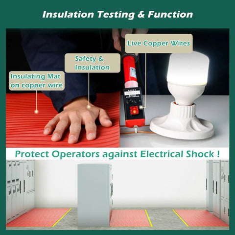 Heavy Duty Insulated Rubber Floor Mat Non Conductive Workspace Essential With Top Notch Non Slip Grip To Keep Ya Safe From Electric Shock Hazard Industrial Grade Power Tile Rock Solid for testing insulation.