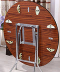 Round table with Four Pack Drop Leaf Table Supports And Folding Hinges Kit With 180 Degree Cross Spring Hinges And Mounting Screws