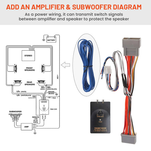 Amplifier Subwoofer Interface For Honda Civic Accord Acura 2008 2017 RCA 2-Channel Line Out Converter diagram and wiring