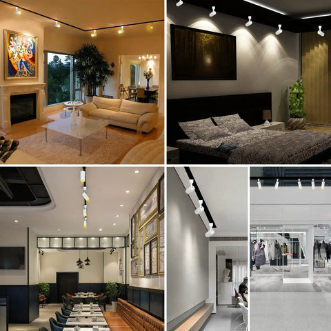 12W H Track Lighting Heads Dimmable LED Track Spotlights CRI 90 Plus 3000K Warm White 120V 36 Degree Beam for various settings