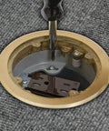 Preassembled Flange Cover And Leveling Ring For Floor Boxes Poured In Concrete With 15A 125V Outlet Included Brass Fits RF400 Floor Box