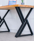 Two Pack Beefy Heavy Duty Metal Desk Legs 28 Inch High 20 Inch Wide Matte Black Wrought Iron Tubes For Modern Industrial Kitchen Office Computer Desk Table Built To Last under a wooden table