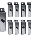 Metal Slatwall Utility Hooks 10 Pack Set Heavy Duty Slatwall Hangers For Photos Frames Paintings And Art Displays Black Galvanized Finish Notch Design