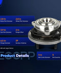 Beefy Front Wheel Hub Bearing Assemblies With ABS For Jeep Grand Cherokee Commander 2005-2010 5 Lug OE Replacement 513234
