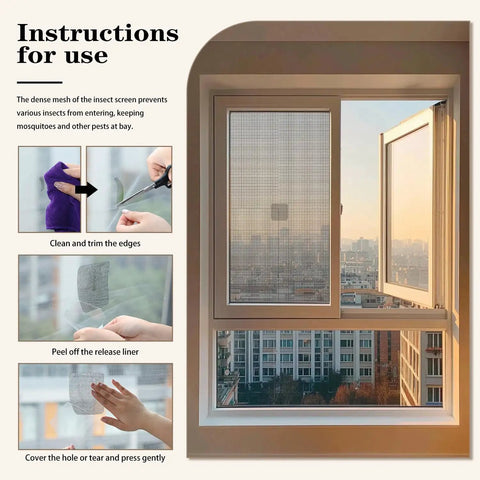 16 Sheets Window Screen Patch Repair Kit Black Four Sizes For Mesh Screen Doors With High Strength Adhesive Fiberglass Quick Repair Tape Easy DIY Patch For Tears And Holes In Screens