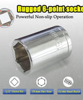 Rugged 6-point socket with 1/2 inch drive fit and 19 mm hex size, made from Cr-Mo steel, powerful non-slip operation.