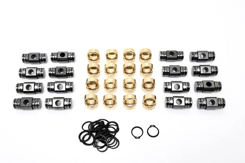 Bronze Bushing Rocker Arm Trunnion Upgrade Kit For LS Engines, Direct Fit For LS1 LS3 LS7 LT1 LSX LQ9 LS2 4.8L 5.3L 5.7L 6.0L 6.2L 7.0L, in brass and black