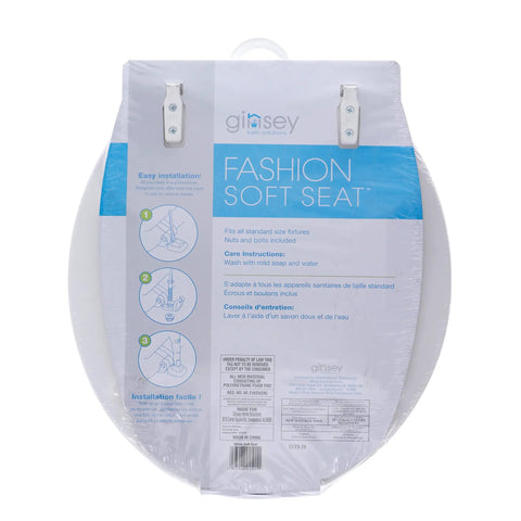 Soft Cushioned Desert White Toilet Seat With Plush Padding For Comfort packaging front view
