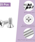 Heavy Duty Pack Of Twenty Five Size Number Twelve Twenty Four By Half Inch Phillips Pan Head Machine Screws Crafted From Top Shelf 304 Stainless Steel for drywall repair.