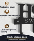Close-up of Wall Mounted Key Holder With Hooks Organizer Rack For Entryway Front Door Kitchen Hallway Garage And Mudroom Durable Black Iron Decor Stylish And Practical For Quick Key Drop And Everyday Use showing powder-coated finish and protective layer.