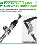 EZGO TXT Steering Rack Kit With Ball Joint And Latch For 2001 And Newer TXT And Workhorse Gas Or Electric Carts, Complete Gear Box Replacement, OEM Compatible view