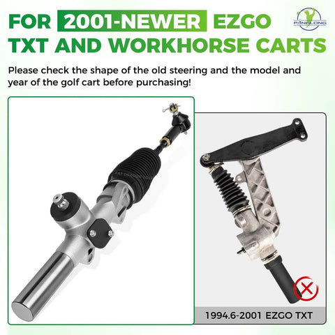 EZGO TXT Steering Rack Kit With Ball Joint And Latch For 2001 And Newer TXT And Workhorse Gas Or Electric Carts, Complete Gear Box Replacement, OEM Compatible view
