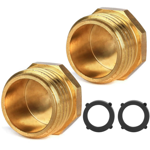 Brass Garden Hose Pipe Plug End Cap Three Quarter Inch GHT Male Threaded Fitting For Irrigation Systems And Water Tubing Stopper