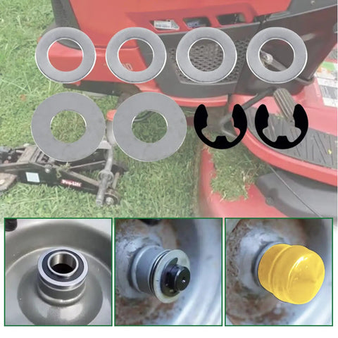 Front Wheel Bushing To Bearing Conversion Kit For Lawn Mower Models L100 L105 L108 L110 L120 L130 With Sealed Flanged Hub Bearings 4 Pack, 0.750 ID rings
