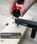 Two Pack Three Quarter Inch Bench Dog Clamps For Woodworking Anti Twist Design With Silicone Pads 19mm Workbench Compatibility Aluminum Build Delivers Strong Scratch-Free Secure Hold For Craftsmen And DIYers. clamp on wood board