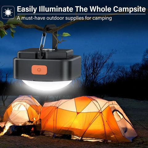 Rechargeable Camping Lights Dual Pack Black Tent Lights Mini LED Lanterns Portable for Hiking Backpacking Camping