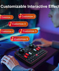 Person using All In One USB Audio Mixer For PC And Phone Live Streaming And Gaming With 3.5mm Mic And Instrument Inputs Bluetooth Denoise