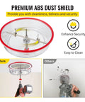 Solid Adjustable Hole Saw Kit With Steel Cutter Fits 40 To 200mm Range, Includes Dust Shield HSS Pilot Bits Plus Carbide And Wood Blades For DIY Sheetrock Slate And Veneer Projects Without Breakin Bones. Clear ABS dust shield for drill cutting