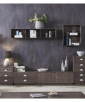 Living room with furniture featuring Three Inch Hole Centers Clear Glass Cabinet Cup Pulls With Scalloped Crystal Glass And Oil Rubbed Bronze Base