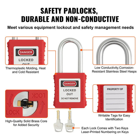 Professional Grade Electrical Lockout Tagout Kit With Heavy Duty Padlocks And Circuit Breaker Locks Built Tough To Keep Your Crew Safe While Locking Systems Down Right Every Time