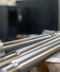 Close-up of 2 Pack M8 By 150Mm Fully Threaded Rods With 4 Hex Nuts 1.25Mm Pitch 304 Stainless Steel Heavy Duty Right Hand Threaded Rods