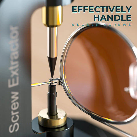 Broken Screw Eyeglasses Extractor A Heavy Duty Glasses Repair Tool with thimble holder using on eyeglass frame