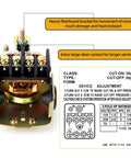 Close-up of Water Well Pressure Switch 30 to 50 PSI 1/4 Inch Female NPT showing internal components and adjustment guide.