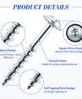 Close-up of Heavy Duty 1200 Piece Pocket Hole Screws Bulk 8 By One And A Quarter Inch Zinc Pocket Wood Screws with design features