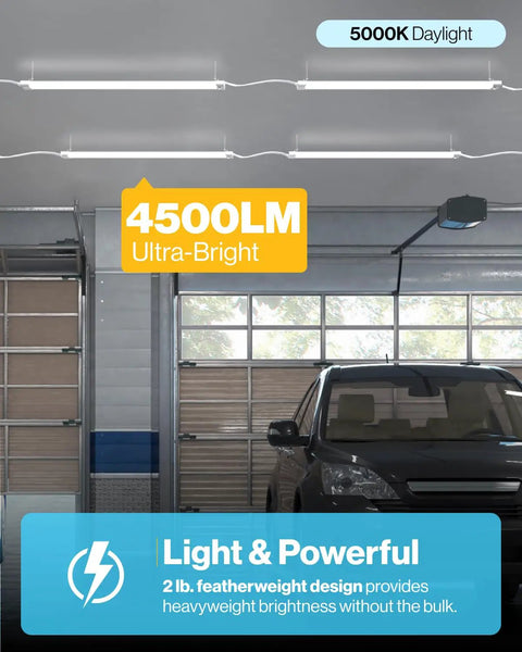 Beast Mode 4 Foot Led Shop Light Plug In Linkable Work Lamp Solid Bang For Your Buck Bright White Glow Frosted Cover Commercial Grade Garage Fixture Etl Certified Workshop Setup