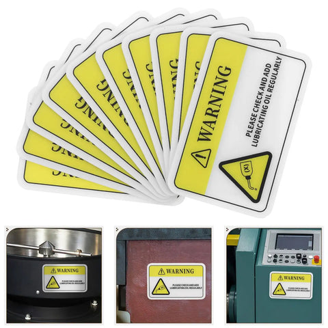 PVC Machinery Safety Warning Stickers Ten Pack High Visibility Adhesive Labels for Factory Equipment Warning Signs
