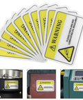 Durable PVC Mechanical Equipment Warning Stickers Set High Voltage Safety Decals Reflective Anti Static Labels for machinery