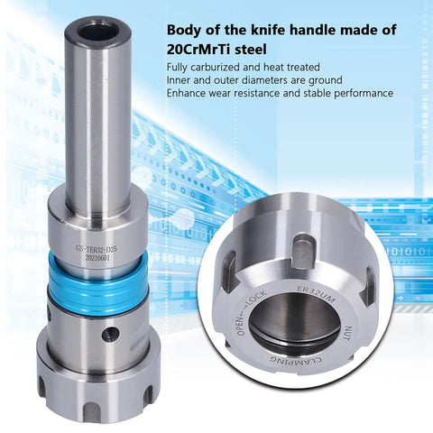 Floating Tap Tool Holders With ER32 Telescoping Collet Chuck Taper M2 To M30 for CNC Milling, 20CrMrTi steel shown