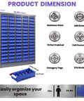 75 Drawer Nut And Bolt Organizer Cabinet with acrylic adjustable shelves, dimensions, and features for workshop or garage storage
