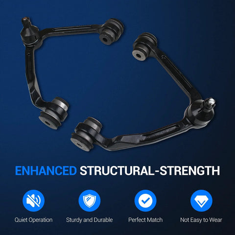 Autoround front upper control arms with ball joints, black metal, for Ford F-150/F-250/Expedition/Navigator