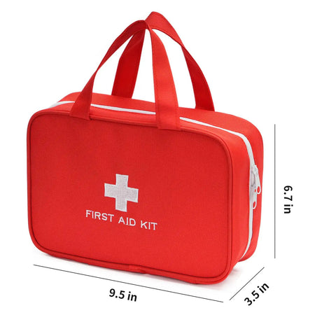 Compact First Aid Kit Bag For Home Travel Camping And Car, Emergency Medical Pouch With Multiple Compartments in red