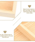 Close-up of Straight Up Chic Wooden Jewelry Tray Organizer With Four Spacious Compartments showing wood texture and fine craftsmanship.