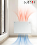 Convection Panel Space Heater With Thermostat And Dual 450 And 900 Watt Settings 22 By 18 Inch Wall Mount Kit Compact Office And Home Heater Up To 350 Sq Ft mounted on wall