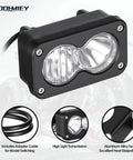 Dirt Bike Headlight Kit 10W LED Spotlight Flood Light With Plug And Play Harness And Switch, aluminum housing